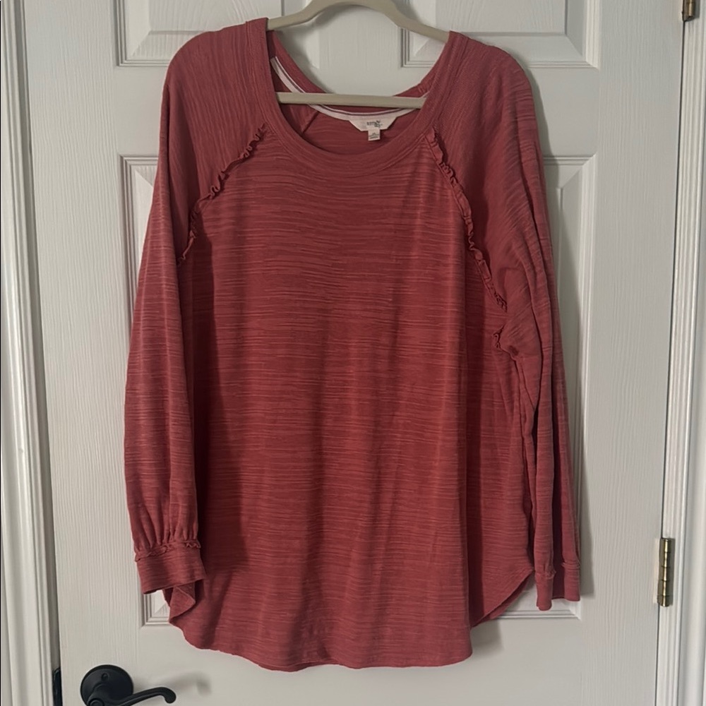 Terra & Sky Women's Coral Long Sleeve Top